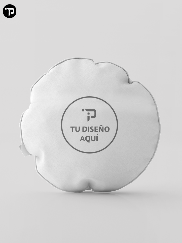 Cojín redondo circular blanco personalizado estampado Pixel Jar